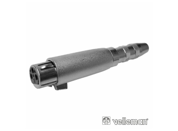 Ficha Adaptadora XLR 3p Fêmea / Jack 6.35mm Fêmea VELLEMAN Ficha Adaptadora XLR 3p Fêmea / Jack 6.35mm Fêmea VELLEMAN
